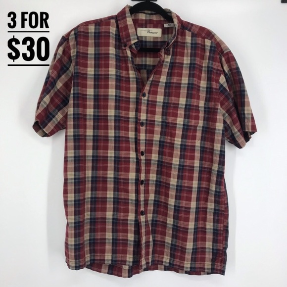 Penmans button down red blue plaid shirt men med - Picture 10 of 10